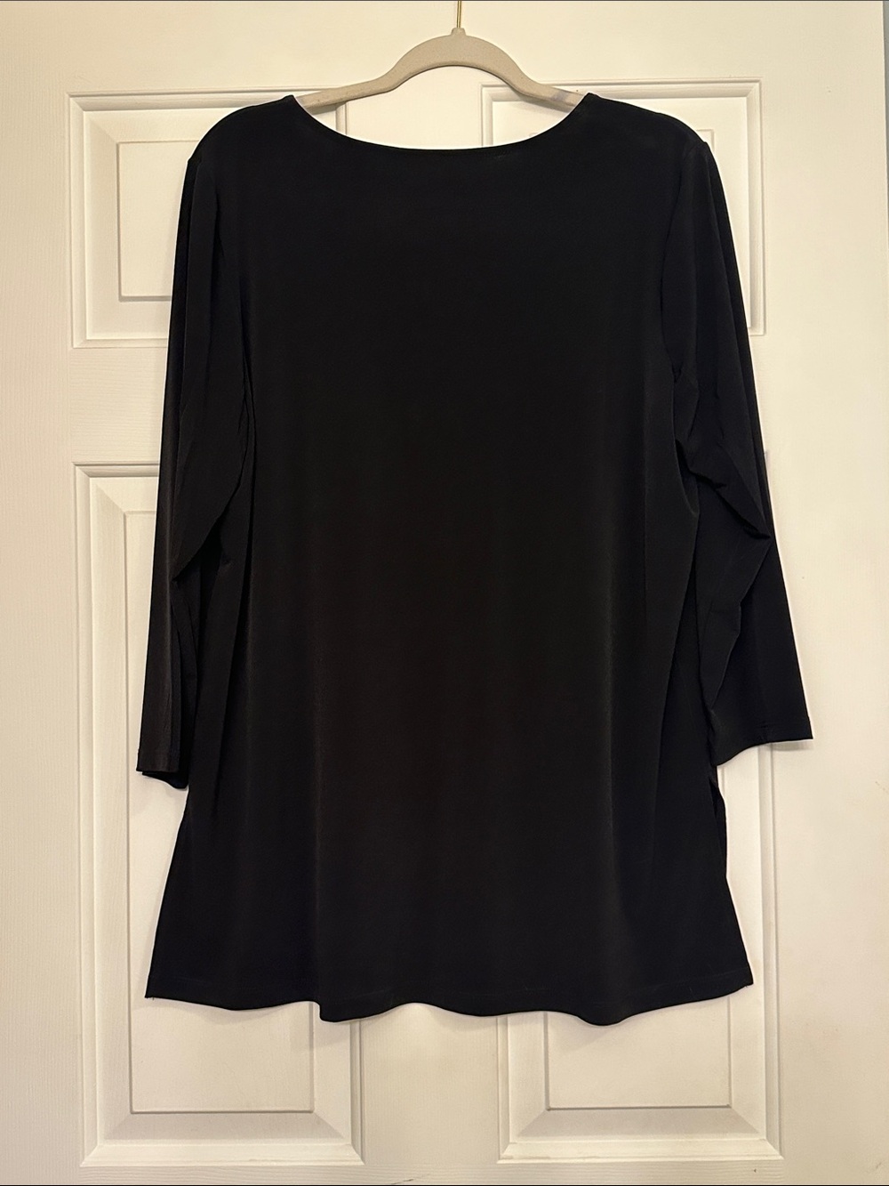Susan Graver Black V-Neck Long Sleeve Tunic - Picture 3 of 4